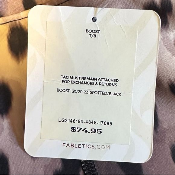 Fabletics Leggings Size 3X NWT Brown Animal Print Boost PowerHold Activewear - Picture 9 of 12
